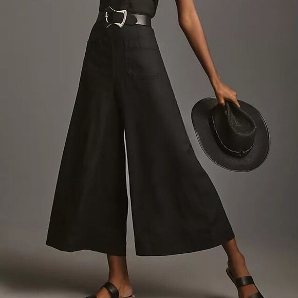 NWT Anthropologie Maeve Collette Wrap Black Jumpsuit  Sz 2 Petite Host Pick 🥰 - Picture 3 of 16